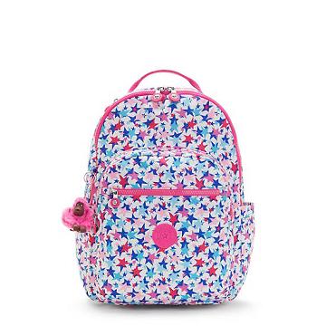 Kipling Seoul Large Printed 15" Laptop Backpacks Poppy Stars | AU 1856FD